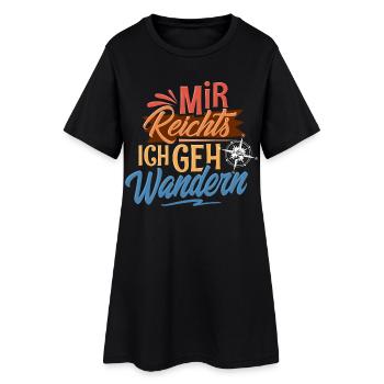 Wandern - Frauen T-Shirt-Kleid - Schwarz - Vorne