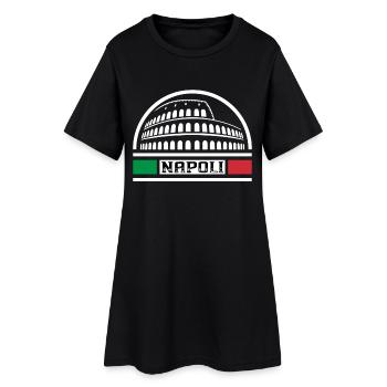Insigne de drapeau italien Souvenir de voyage Napoli Italia - Robe T-shirt Femme - noir - Devant