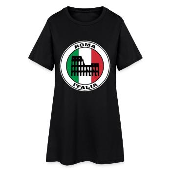 Rome Italie Voyage Souvenir Badge Drapeau Italien Rome - Robe T-shirt Femme - noir - Devant