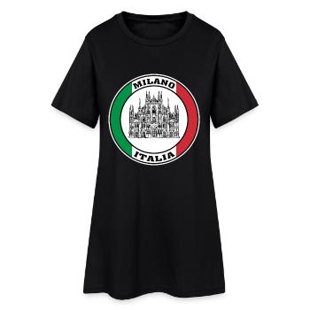 Milan Italie Souvenir Voyage Souvenir Drapeau Italien - Robe T-shirt Femme - noir - Devant