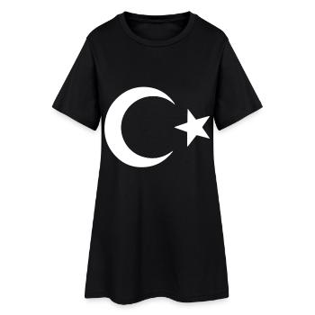 Pride and Tradition – Turkey Flag - Women’s T-Shirt Dress - black - Front