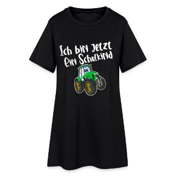 Ich Bin Jetzt Ein Schulkind Traktor - Frauen T-Shirt-Kleid - Schwarz - Vorne