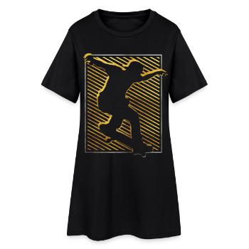 | de skate | de skateboard Patineur | Patinage - Robe T-shirt Femme - noir - Devant