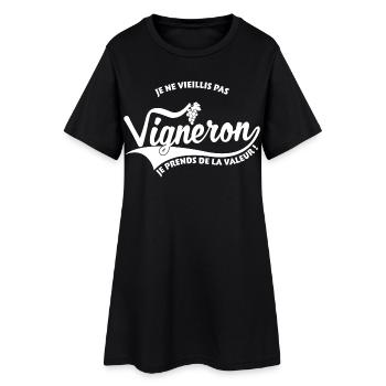 Vigneron Je ne vieillis pas je prends de la valeur - Robe T-shirt Femme - noir - Devant