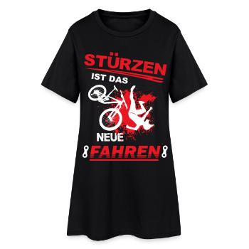 stürzen, fahrrad, Mountainbiker Sturz MTB downhill - Frauen T-Shirt-Kleid - Schwarz - Vorne