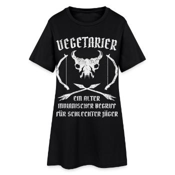 Vegetarier = Schlechter Jäger - Frauen T-Shirt-Kleid - Schwarz - Vorne