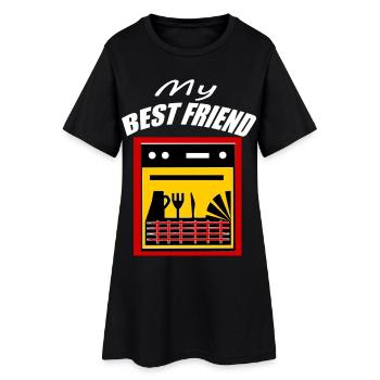 Ami / meilleur ami / ami / lave-vaisselle - Robe T-shirt Femme - noir - Devant