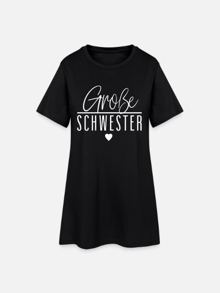 Große Schwester - Frauen T-Shirt-Kleid - Schwarz