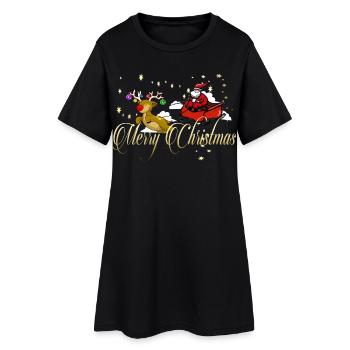 Joyeux Noël - Robe T-shirt Femme - noir - Devant