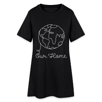 planète Terre - Robe T-shirt Femme - noir - Devant