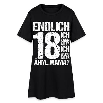 Endlich 18. Geburtstag Ich Kann Alles 18 Jahre - Frauen T-Shirt-Kleid - Schwarz - Vorne