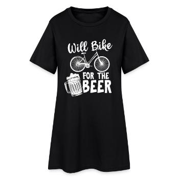 Vélo de bière - Robe T-shirt Femme - noir - Devant