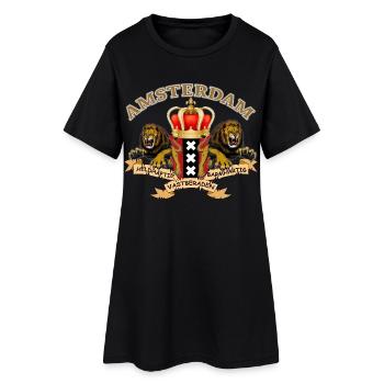 Coat of arms Amsterdam jumping lions - Women’s T-Shirt Dress - black - Front