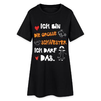 Ich bin die Große Schwester Familie Tochter - Frauen T-Shirt-Kleid - Schwarz - Vorne