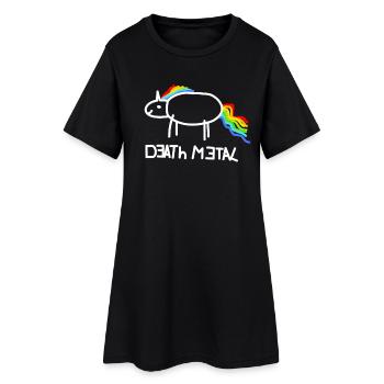 Death Metal Einhorn Musik - Frauen T-Shirt-Kleid - Schwarz - Vorne