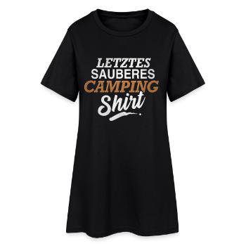 Letztes Sauberes Camping Shirt - Frauen T-Shirt-Kleid - Schwarz - Vorne