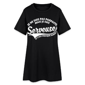 Parfaite Serveuse - Robe T-shirt Femme - noir - Devant