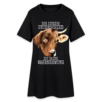 Der Unterschied Ist Deine Wahrnehmung Vegan Hund - Frauen T-Shirt-Kleid - Schwarz - Vorne