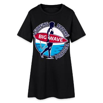 Surfing Nazaré Big Wave Portugal - Robe T-shirt Femme - noir - Devant