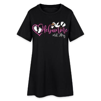 Hebamme  - Frauen T-Shirt-Kleid - Schwarz - Vorne