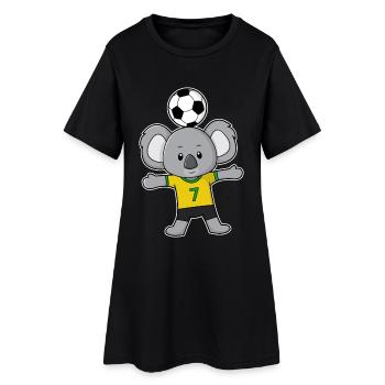 Joueur de football Koala Football - Robe T-shirt Femme - noir - Devant