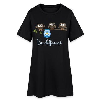 Be Different Owl - Women’s T-Shirt Dress - black - Front