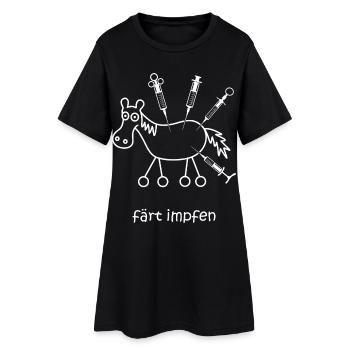 färt, Spritze, Impfung, Impfstoff, Medizin, Pferd - Frauen T-Shirt-Kleid - Schwarz - Vorne