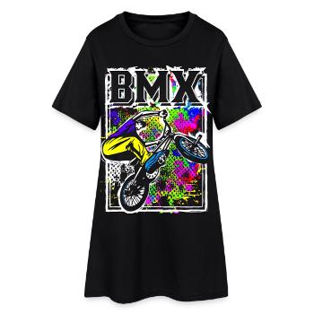 BMX coloré pour les enfants et les adolescents | BMX coloré - Robe T-shirt Femme - noir - Devant