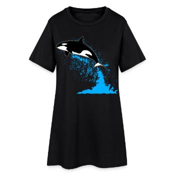 Orca, killer whale, killer whale, killer whale, sea - Women’s T-Shirt Dress - black - Front