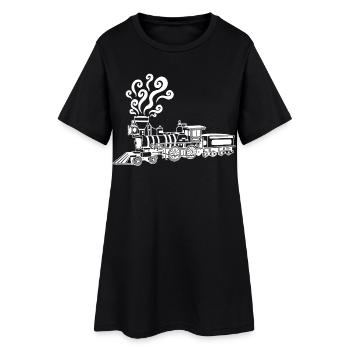 Locomotive blanche vintage - Robe T-shirt Femme - noir - Devant