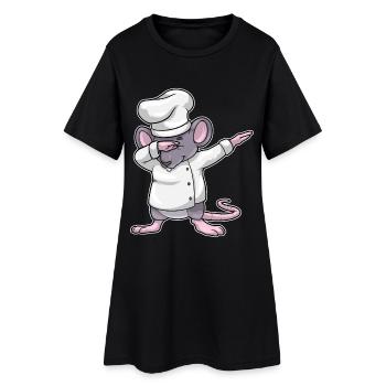 Ratte Koch Kochmütze Kochen - Frauen T-Shirt-Kleid - Schwarz - Vorne