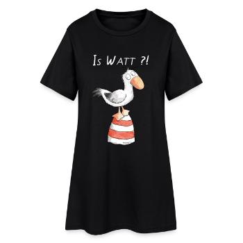 Is Watt Möwe I Nordsee Urlaub Geschenk - Frauen T-Shirt-Kleid - Schwarz - Vorne