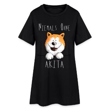 Niemals Ohne Akita Hund - Frauen T-Shirt-Kleid - Schwarz - Vorne