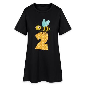 Abeille numéro deux 2e anniversaire - Robe T-shirt Femme - noir - Devant