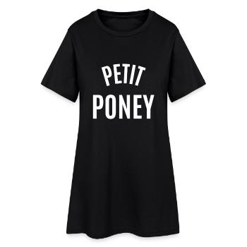 Petit poney - Robe T-shirt Femme - noir - Devant