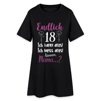 Lustiges 18. Geburtstag Motiv für jugendliche - Frauen T-Shirt-Kleid - Schwarz - Vorne