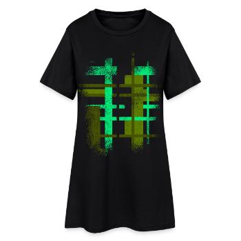 Design de fond abstrait Cyber VINTAGE - Robe T-shirt Femme - noir - Devant