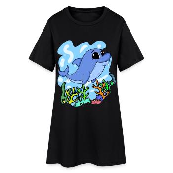 Dolphin - Women’s T-Shirt Dress - black - Front