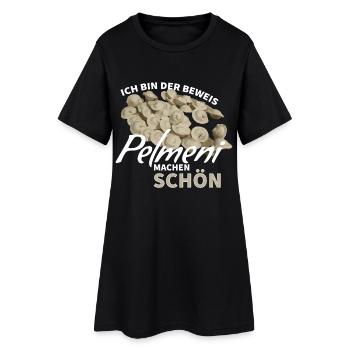 Pelmeni machen schön Geschenk - Frauen T-Shirt-Kleid - Schwarz - Vorne