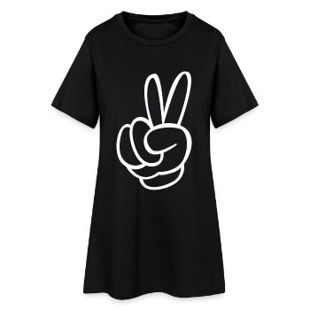 Icône de signe de paix amour liberté paix - Robe T-shirt Femme - noir - Devant