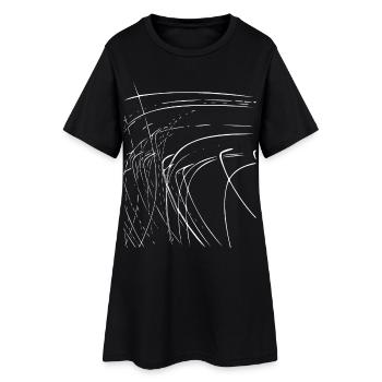 Lignes abstraites / blanc / ligne / motif - Robe T-shirt Femme - noir - Devant