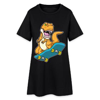 Dinosaur Skater Skateboard - Robe T-shirt Femme - noir - Devant