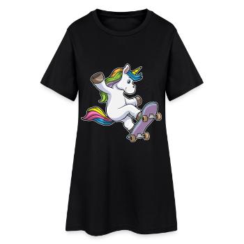 Unicorn Skater Skateboard - Robe T-shirt Femme - noir - Devant