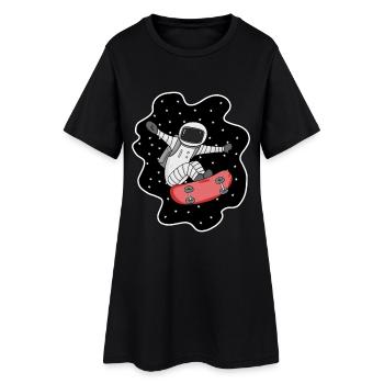 Skateboarder spatial astronaute - Robe T-shirt Femme - noir - Devant