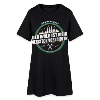 Der Wald ist mein Versteck vor Idioten - Frauen T-Shirt-Kleid - Schwarz - Vorne