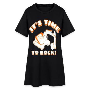 Conducteur de pelle, il est temps de travailler - Robe T-shirt Femme - noir - Devant