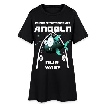 Lustiger Angler Spruch - Frauen T-Shirt-Kleid - Schwarz - Vorne