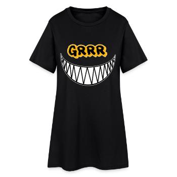 Grrr Sourire de monstre avec des dents - Robe T-shirt Femme - noir - Devant