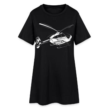 hubschrauber helicopter heli team symbol pilot - Frauen T-Shirt-Kleid - Schwarz - Vorne