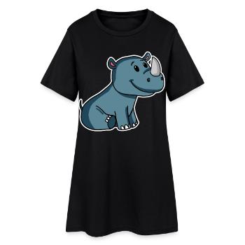 rhino - Women’s T-Shirt Dress - black - Front